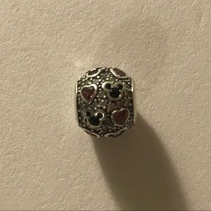 NEW Pandora Sparkling Mickey CZ Hearts+Heads Charm